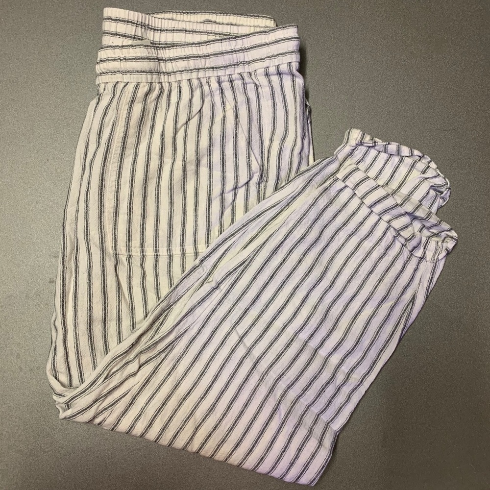 White & Gray Flair Pants